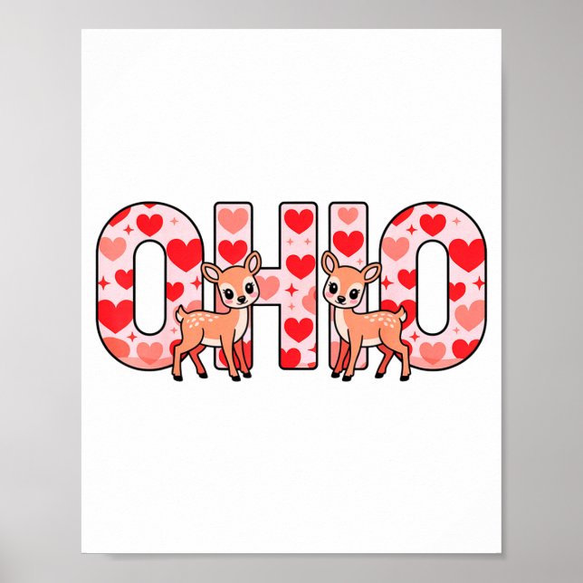 Funny Ohio Deer Midwestern Party O-h-i-o In Valent Poster (Vorne)