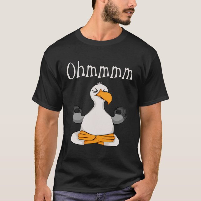 Funny Ohmmm Yoga Seagull Zen Meditation Relaxation T-Shirt (Vorderseite)