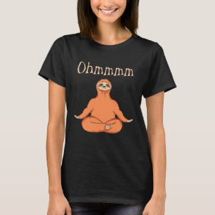 Funny Ohmmm Yoga Sloth Zen Meditation Fitness Pull T-Shirt