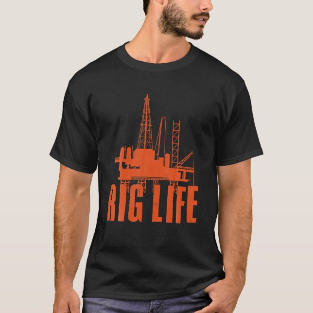 Funny Oil Rig Art Men Vater Oil Field Roughneck Ri T-Shirt (Vorderseite)