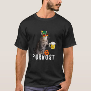 Funny Oktoberfest Cat Kitty Drink Bierpüree T-Shirt