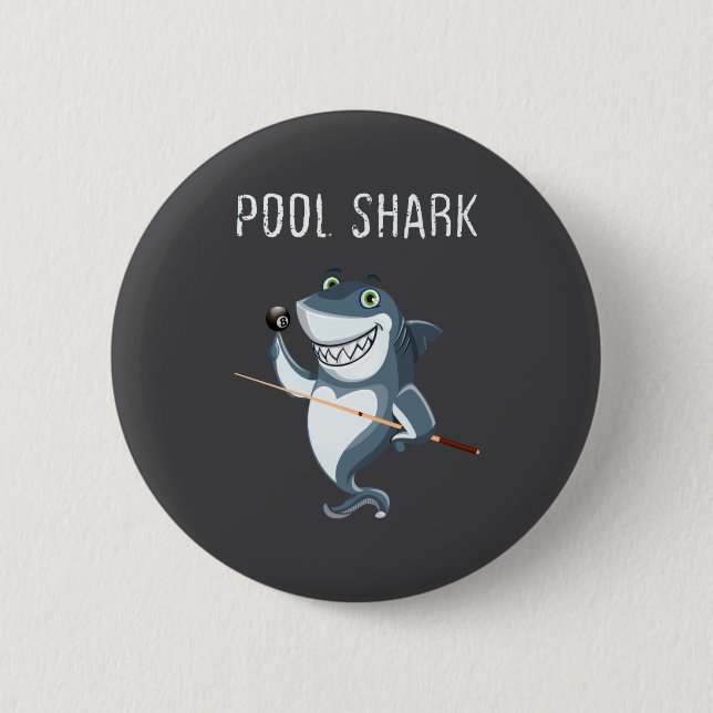 Funny Ol Shark Ol Players Billiard  Button (Vorderseite)
