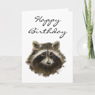 Funny, Old Age, Spaß, Birthday Raccoon Karte