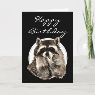 Funny, Old Age, Spaß, Birthday Raccoon Karte