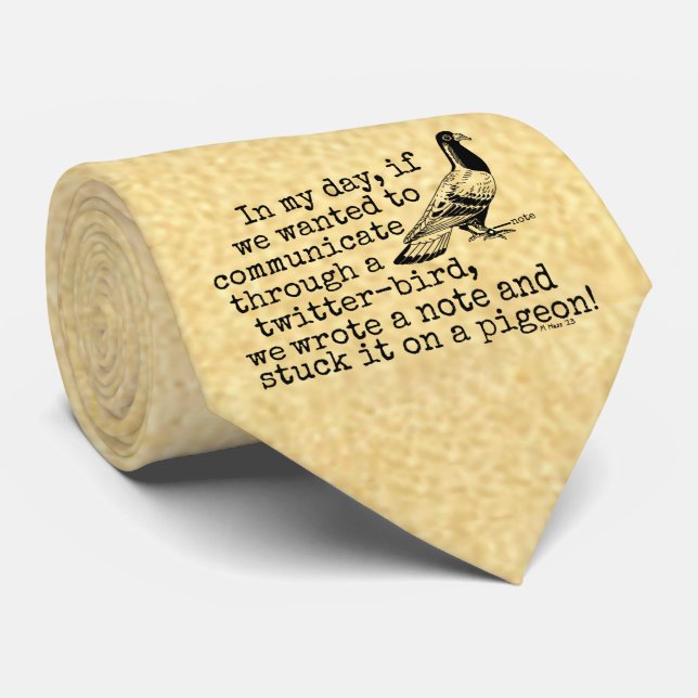 Funny Old Age Twitter Bird Taube Krawatte (Gerollt)