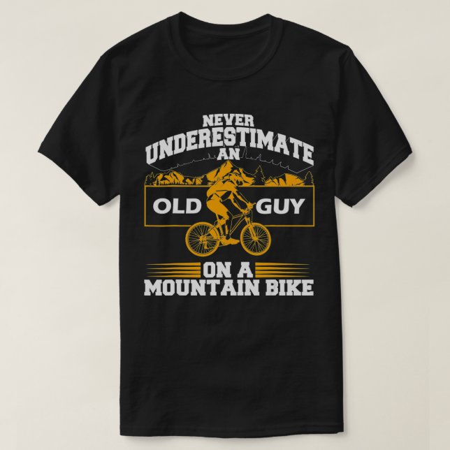 Funny Old Biker Mountain Bike Gift  Cute Bicycle R T-Shirt (Design vorne)