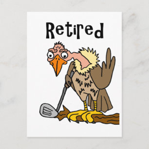 Funny Old Buzzard Pielen Golf Ruhiger Cartoon Postkarte
