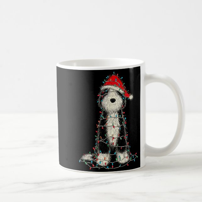 Funny Old English Sheepdog Christmas Graphics Dog  Kaffeetasse (Rechts)