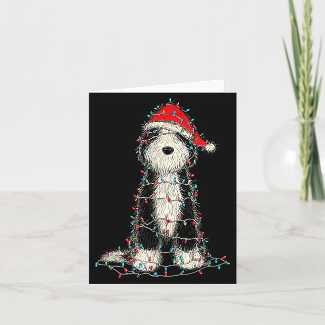 Funny Old English Sheepdog Christmas Graphics Dog  Karte (Vorderseite)