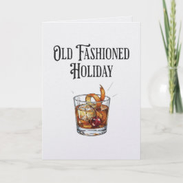 Funny Old Fashion Holiday Cocktail Christmas Karte