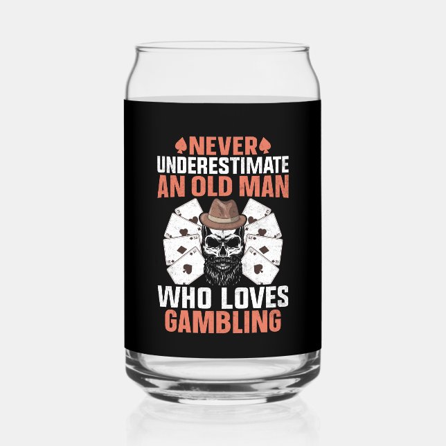 Funny old Gambling Word Art Dosenglas (Vorderseite)