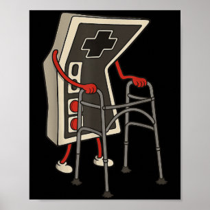 Funny Old Gamer Gaming Retro 80er 90s Videospiel O Poster