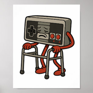 Funny Old Gamer Gaming Retro 80er 90s Videospiel O Poster