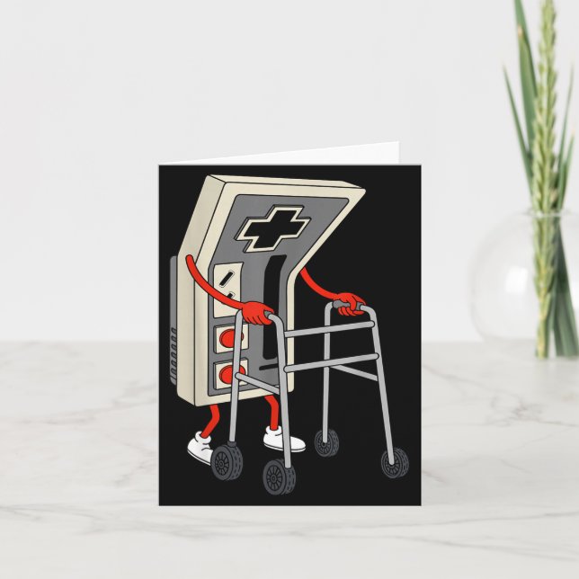 Funny Old Gamer Gaming Retro 80s 90s Video Game Ol Karte (Vorderseite)