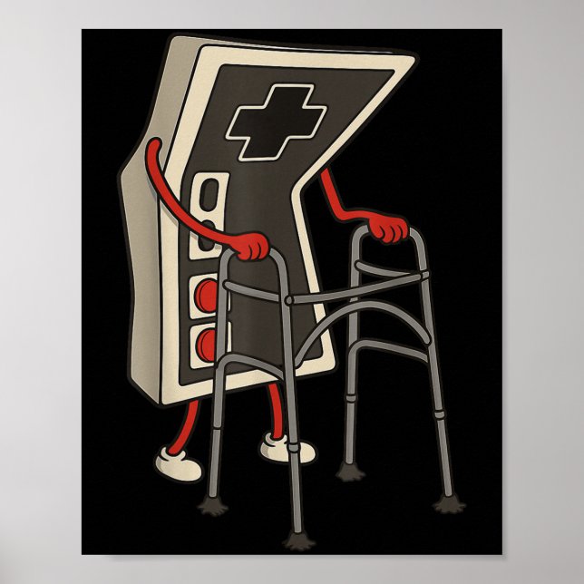 Funny Old Gamer Gaming Retro 80s 90s Video Game Ol Poster (Vorne)