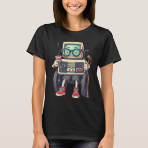 Funny Old Gamer Retro 80er 90s Videospiel Control T-Shirt