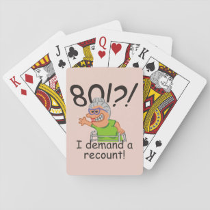 Funny Old Lady Demand Recunt 80. Geburtstag Spielkarten
