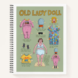 Funny Old Lady Paper Doll Notizbuch