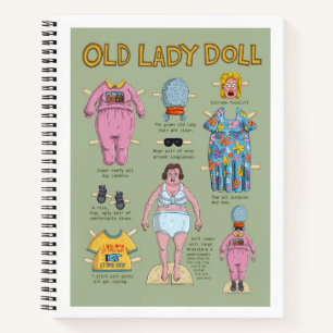 Funny Old Lady Paper Doll Notizbuch
