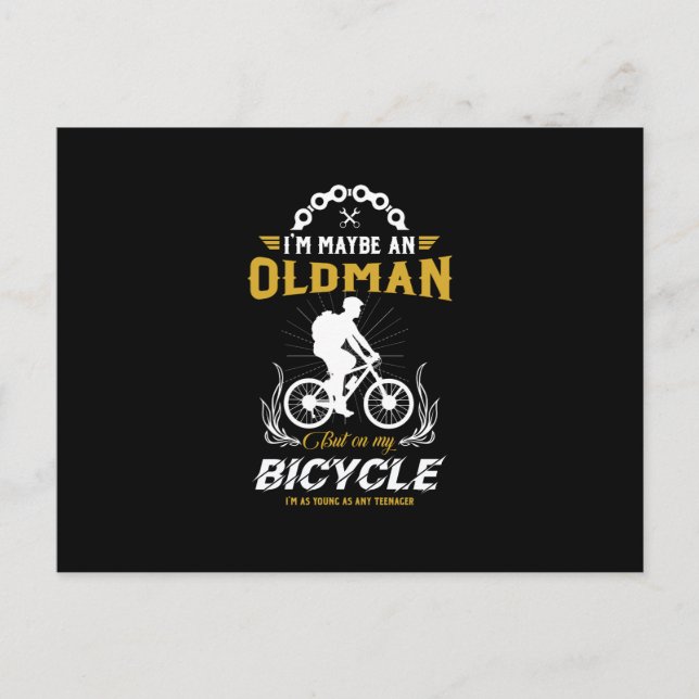 Funny Old Man Bicycle Lover Feiertagspostkarte (Vorderseite)