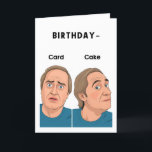 Funny Old Man Birthday Card Dankeskarte<br><div class="desc">Eine Karte? Oder Kuchen? Diese Geburtstagswahl war noch nie süßer - warum nicht beides? Diese alte Geburtstagskarte bringt Spaß und einen kleinen Spaß! Die Karte weist einen humorvollen Kontrast auf: unten links sieht ein alter Mann besorgt und überrascht unter dem Wort "Karte" aus, während unten rechts derselbe Mann mit Freude...</div>