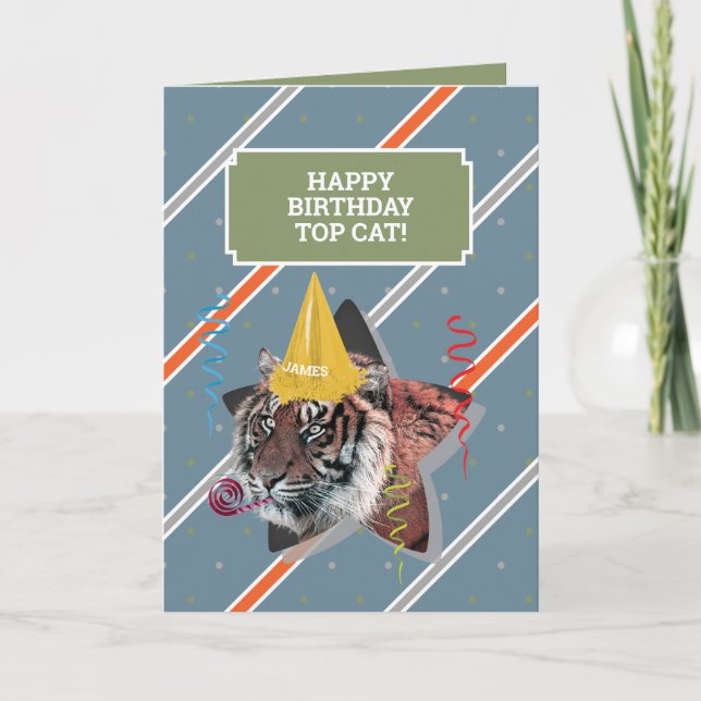 Funny Old Man Birthday Card mit Tiger Karte (Vorderseite)