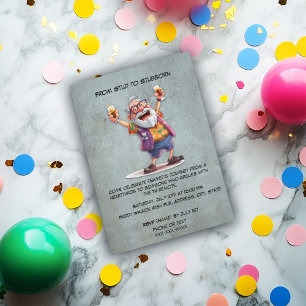Funny Old Man Birthday - Leben des Party Einladung