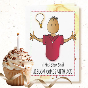 Funny Old Man Sprichwort Ethnic Male Cartoon Gebur Karte