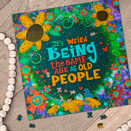 Funny Old People Geburtstags-Blume Niedliche Inspi Puzzle