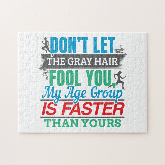 Funny Old Runner - schneller Altersgruppe Lauf Puzzle (Horizontal)