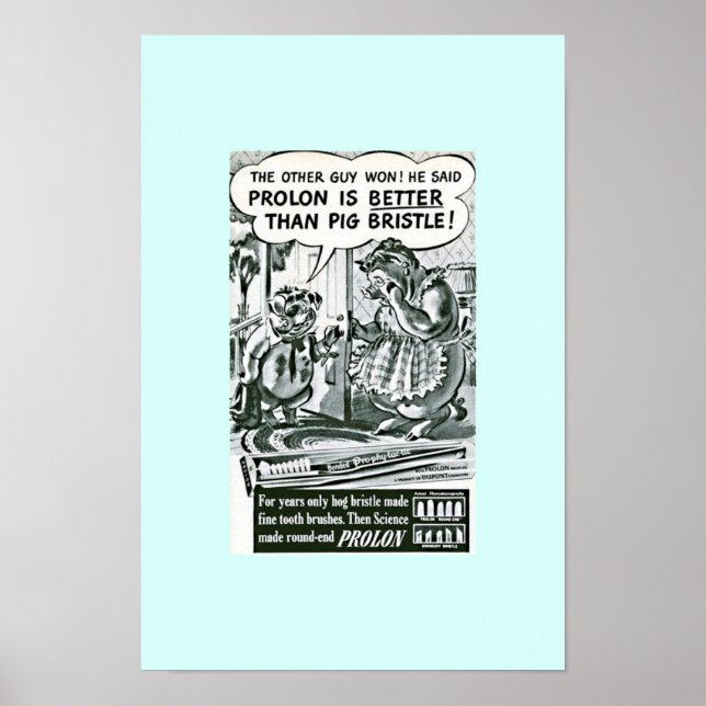 Funny Old Toothbrush Ad: Pigs & Toothbrushs Poster (Vorne)