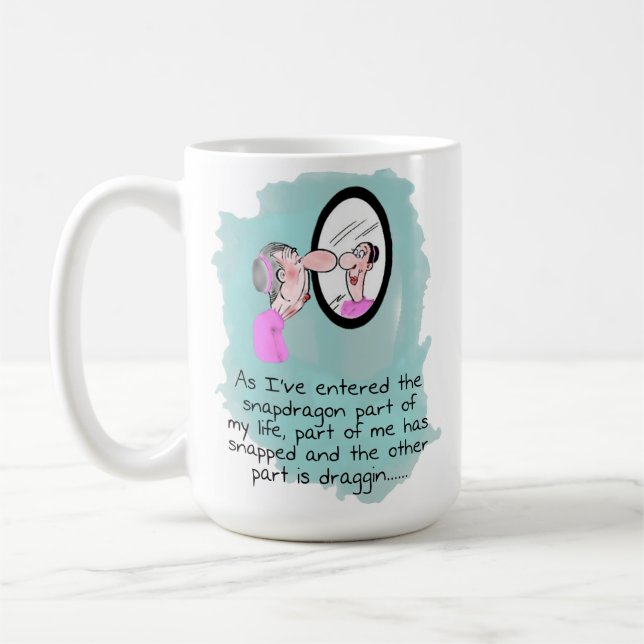 Funny Old Woman Looking Glass Kaffeetasse (Links)