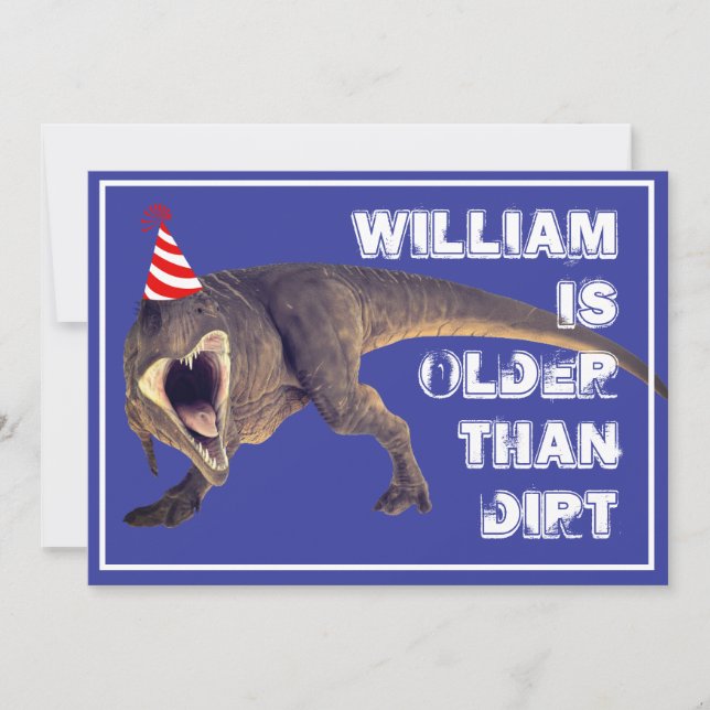 Funny Older als Diirt T-Rex Einladung (Vorderseite)