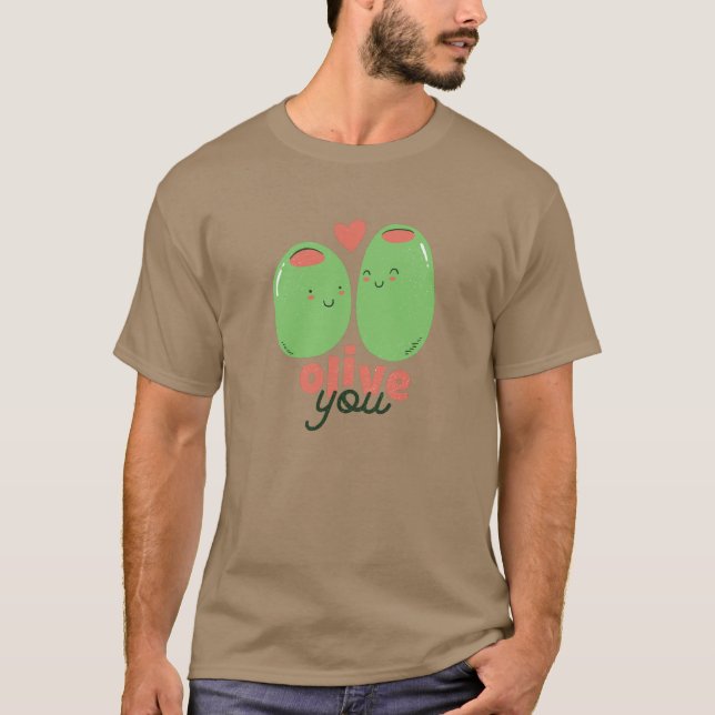 Funny Olive You Feinschmecker Liebe Graphics Wordp T-Shirt (Vorderseite)