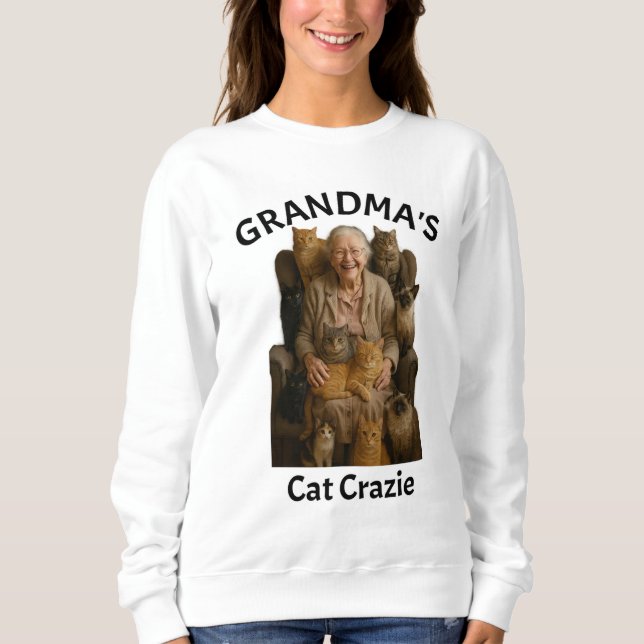 Funny Oma Cat Crazy Shirt Perfekt für Katzen Mamas (Vorderseite)