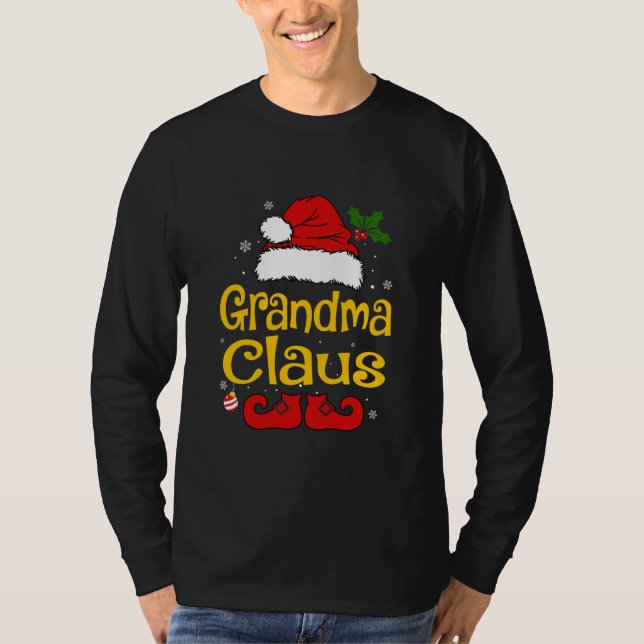 Funny Oma Claus Christmas Pajamas Santa T-Shirt (Vorderseite)