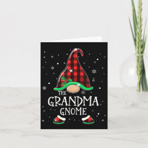 Funny Oma Gnome Buffalo Kariert Matching Christm Karte