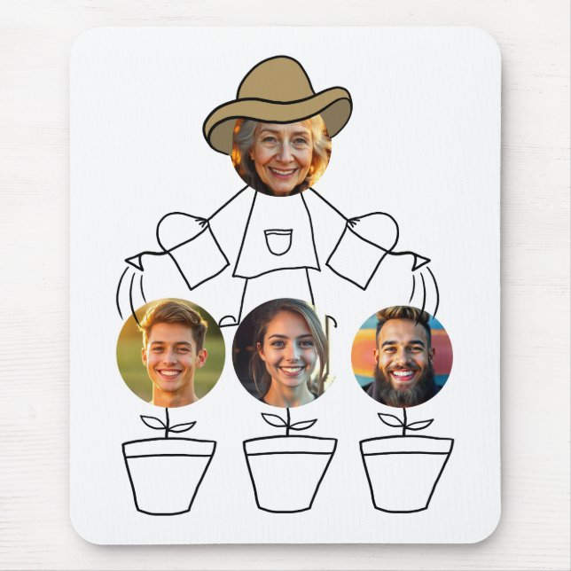 Funny Oma Grandkids Fotos Mousepad (Vorne)