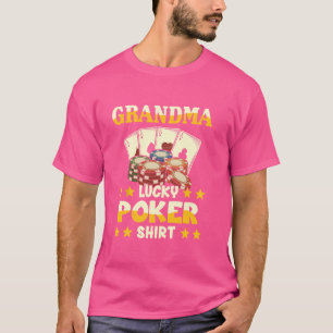 Funny Oma Lucky Poker T-Shirt für Großmutter Poke