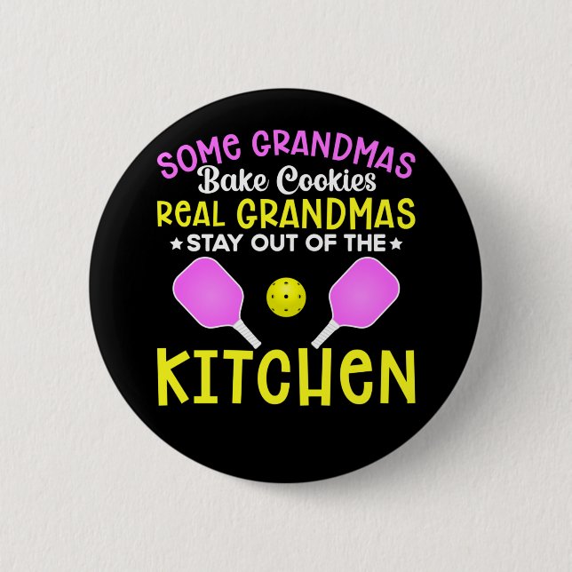 Funny Oma Sport Lover Großmutter Pickleball Button (Vorderseite)