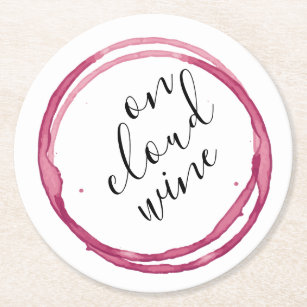 Funny on Cloud Wine Round Paper Untersetzer
