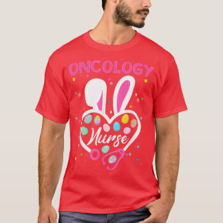 Funny Oncology Nurse Bunny Stethoscope Heaste T-Shirt