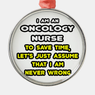 Funny Oncology Nurse T - Shirt und Geschenke Silbernes Ornament