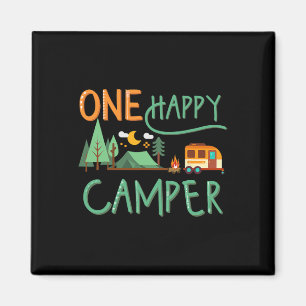 Funny One Happy Camper Sommerurlaub Matching Fa Magnet