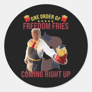 Funny one order of Freedom Fries kommt wieder auf Runder Aufkleber