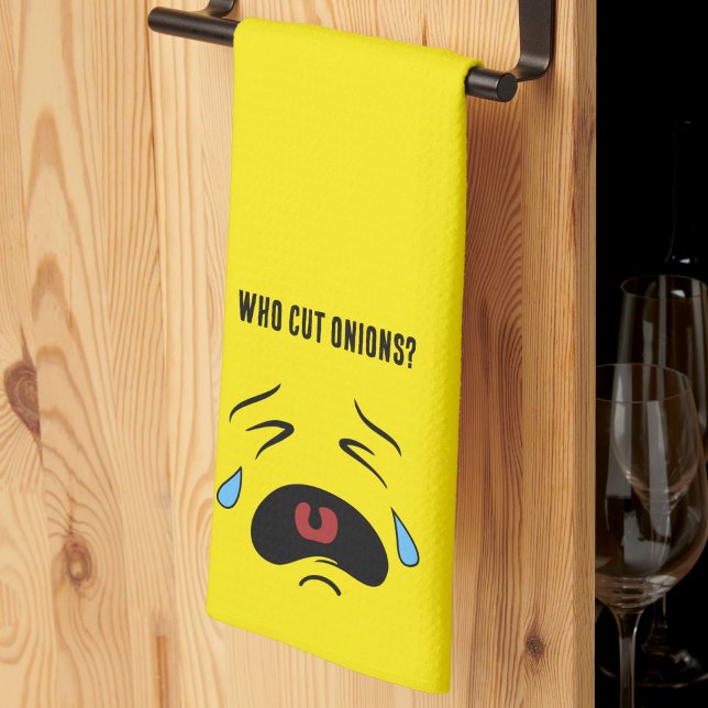 Funny Onions Emoticon Sad Cry Face Emoji Geschirrtuch (Funny Onions Emoticon Sad Crying Face Emoji Kitchen Towel)