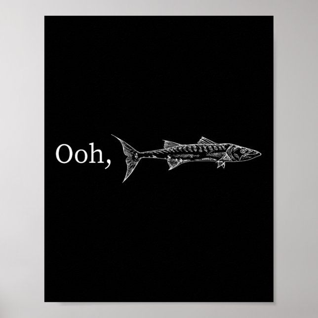 Funny Ooh Barracuda Fishing Gift For Music And Roc Poster (Vorne)