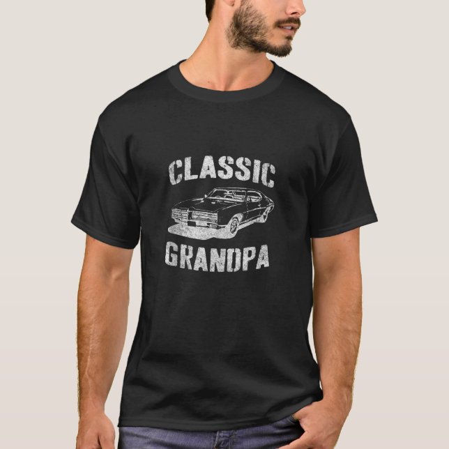 Funny Opa Classic Car Grafischer Klassischer Wagen T-Shirt (Vorderseite)