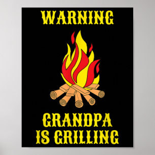 Funny Opa grillt Gift Väter Tag Grillen Gif Poster