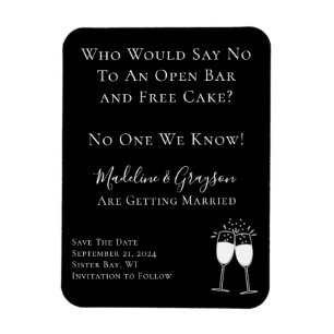 Funny Open Bar Free Cake Hochzeit speichern das Da Magnet